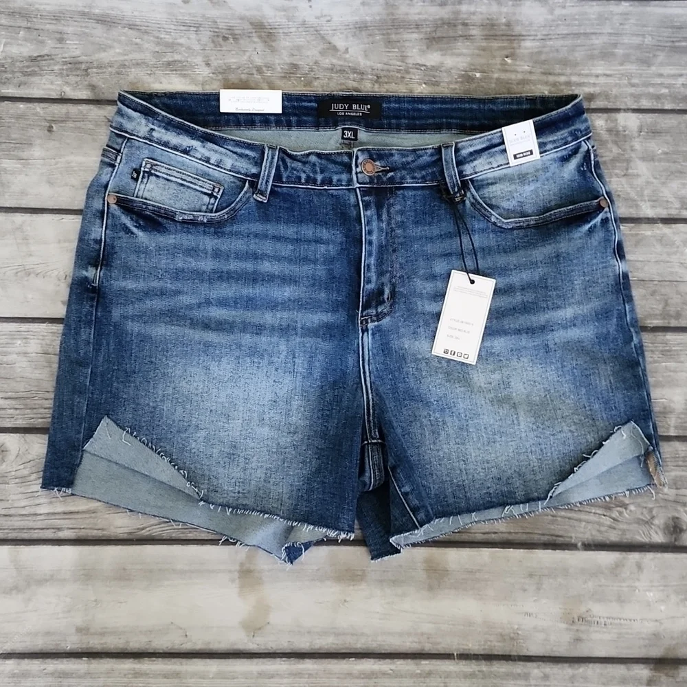 NWT Judy Blue Half Cuffed Shorts - Style 150019 Sz 3XL 22W-24W - Picture 4 of 7